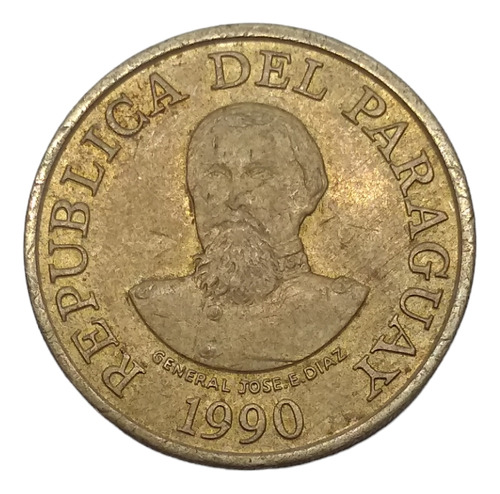 Moneda De Paraguay 100 Guaraníes General José Díaz Año 1990