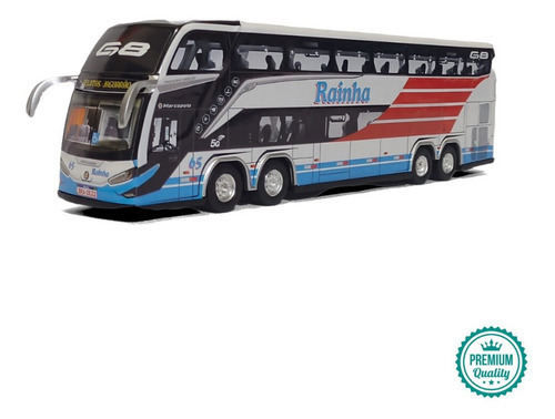 Miniatura Ônibus Viação Rainha Premium G8 30cm