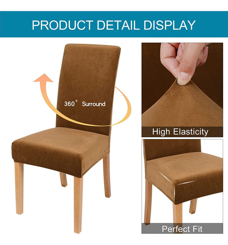 Fundas Para Sillas De Comedor Elástico Y Suave Color Camello