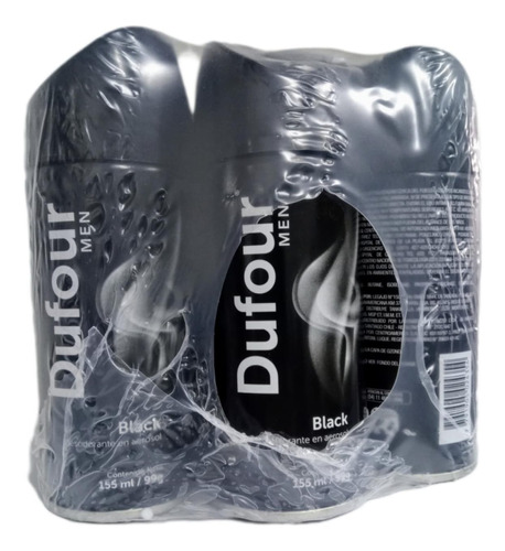 Dufour- Desodorante En Aerosol Black Men Pack X12u. X 155ml