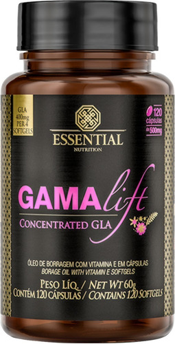 Gamalift - Essential Nutrition - Óleo De Borragem + Vita E Sabor 120 Softgels