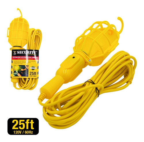 Extencion Electrica Auxiliar Con Lampara  Carro 12v X25ft