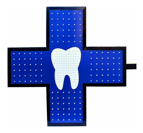 Cartel Cruz Led Odontólogo 60x60, Doble Faz, Multiefectos