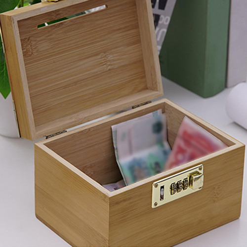 Caja De Almacenamiento Vintage De Madera Tipo Alcancía Con C