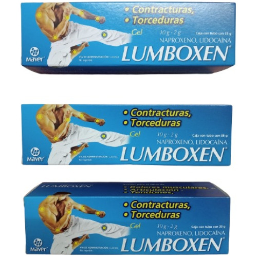 Lumboxen Gel Naproxeno Con Lidocaina 3 Piezas 35g C/u