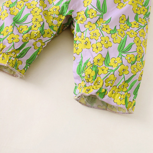 Mamelucos Estampado Transpirable De Verano Para Bebé Violeta 0-3 M