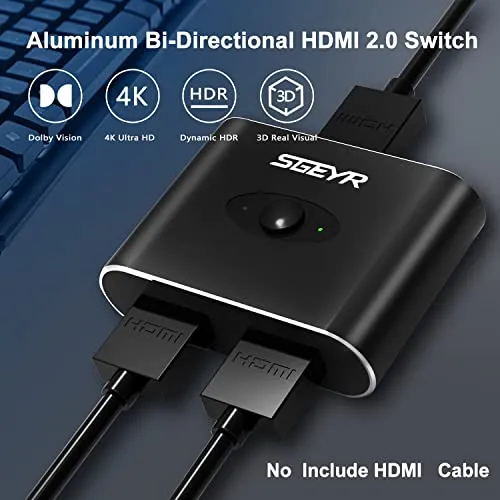 Pack Sgeyr Hdmi 2.0 Switch 4 Puertos Y Splitter 2 En 1