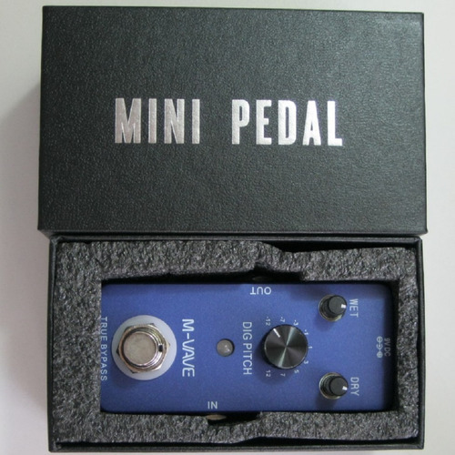 Pedal de guitarra con efecto de tono digital M-vave. Sin pedalera, color azul.