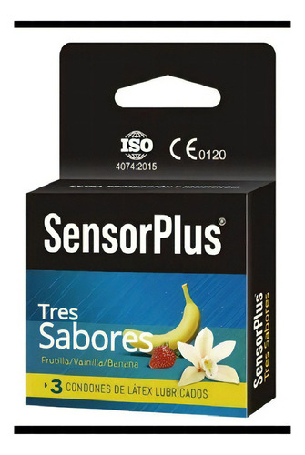 Preservativos Sensor Plus 3 Un. Sabores Plátano, Vainilla