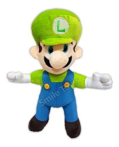 Peluche Luigy De Mario Bros Excelente Calidad Bordado 30cm