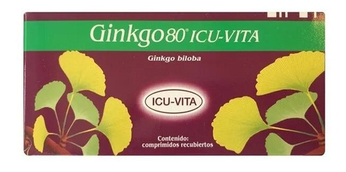 Ginkgo Biloba 80mg X 20 Comp.  Icu Vita® | Fitoterápico