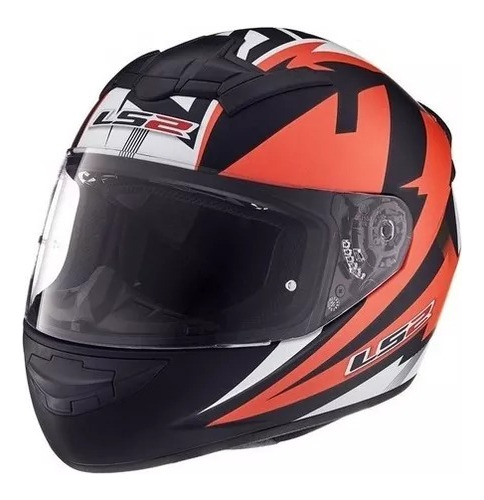 Casco Ls2 350 Dyno Naranja Negro Mate L Riccia Motos