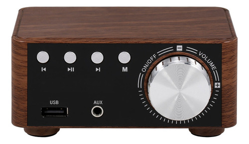 Grano De Madera Hifi Bt 5.0 Potencia Digital Amplificador De