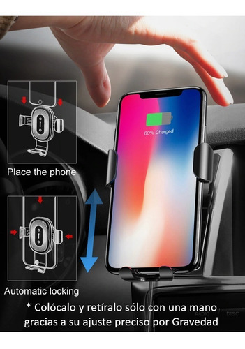 Suporte gravitacional do carregador de carro sem fio Baseus, cor preta