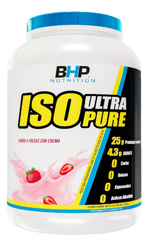 Proteina Bhp Isopure Ultra Cero Carbs 2 Lbs 28 Servicios Sabor Fresas con crema