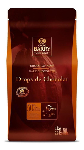 Chocolate Forneável Amargo 50% Cacau Gotas 1kg Callebaut