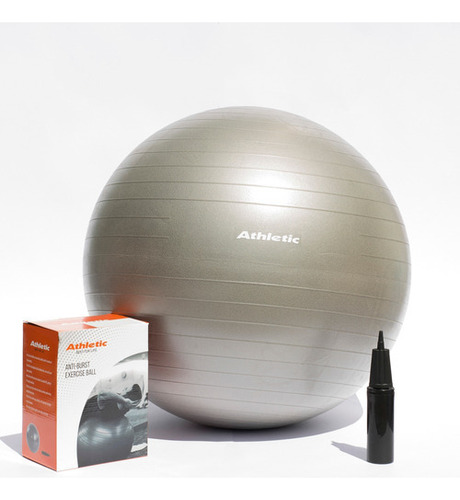 Pelota Esferodinamia Pilates Yoga Gym Ball Athletic 65cm Color Gris