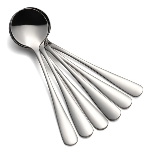 Juego De Cucharas De Postre De Acero Inoxidable De 6 Cuchara