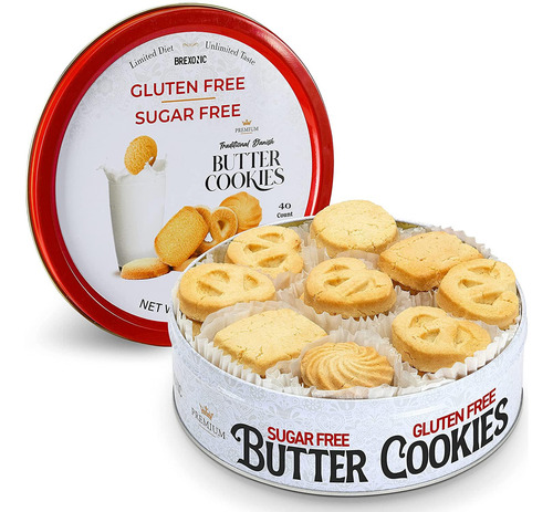 Galletas De Mantequilla Sin Azucar Sin Gluten, Lata Variada,