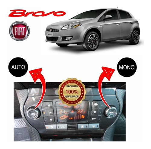 Botões Do Ar Condicionado Do Fiat Bravo | Kit Adesivos