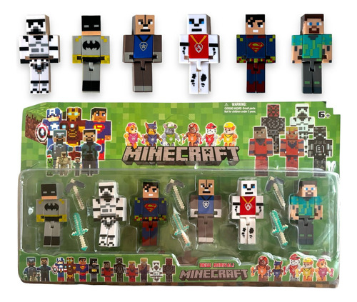 Kit 6 Bonecos Herois Vingadores Patrulha Lego Skins