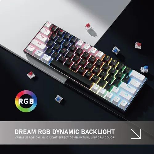 Zifriend Ka646 Mechanical Gaming Keyboard 63 Keys Black Gray Zifriend Ka646 Mechanical Gaming Keyboard 63 Keys Black Gray