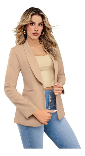 Chamarra Mujer Beige De Gabardina 575-86