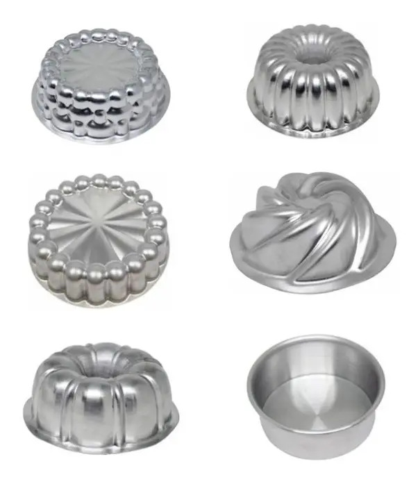 Kit 6 Peças Mini Forma Bolo Pudim Torta Suíça Decorada C12