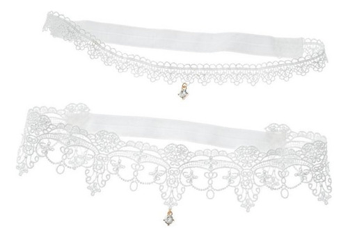 Conjunto De Liguero De Novia Con Volantes Blanco M .