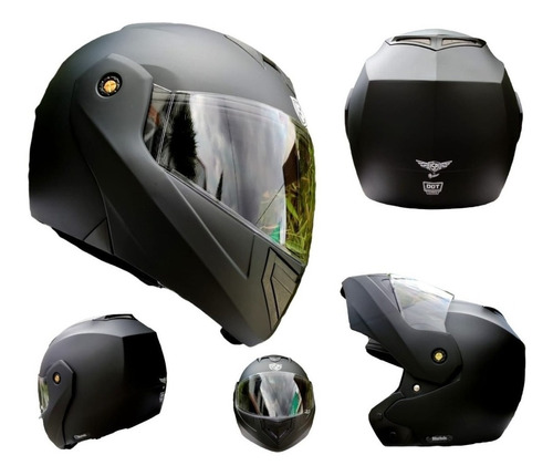 Casco Kov Isp Raw Abatible Moto Negro Mate Certificado Dot