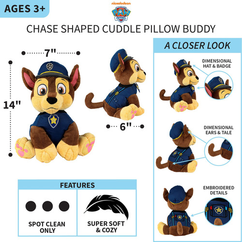 Paw Patrol Chase Kids Bedding Super Soft Plush Cuddle Pillow