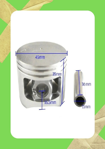 Kit Piston Aros Perno Motosierra Y Desmalezador 52 Cc 44mm