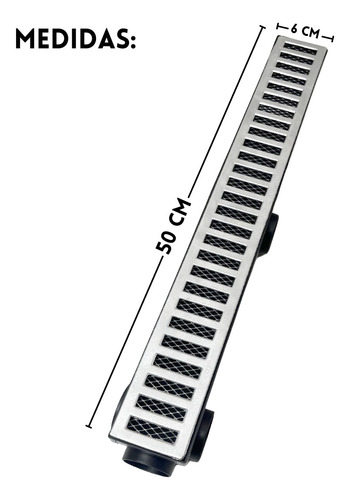 Ralo 6x50 Linear Pluvial Grelha Alumínio Coletor Agua 13pç