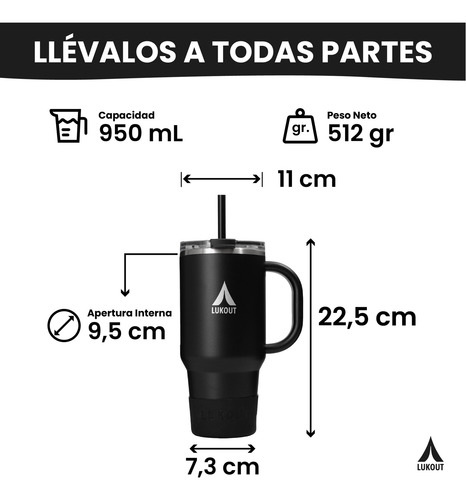 Vaso Termico Lukout Travel Acero Frío/calor 950 Ml