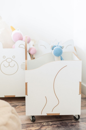 Imagen 6 de 8 de Baul Juguetero Niñas Niños Gatito Osito Conejito Excelentes