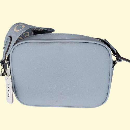 Crossboddy Guess Para Dama Light Blue 18x13x5 Azul Claro Liso Níquel Azul Claro