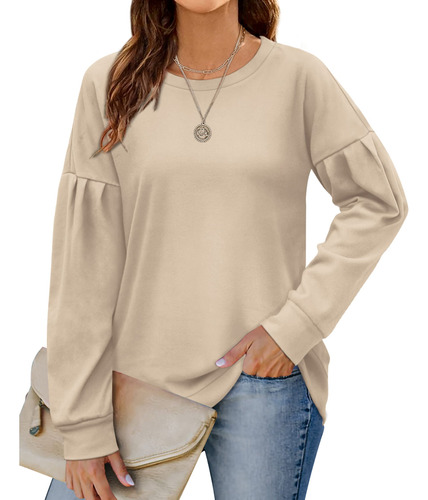 Aloodor Sudadera Para Mujer Cuello Redondo Sueter Moda Liso