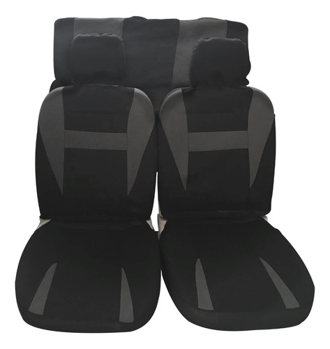 Juego Fundas Automotrices De Asiento Deportiva Negro/gris Ds