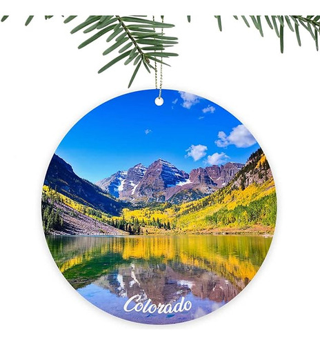 Adorno De Navidad De Colorado Montaña Campanas De Granate Di