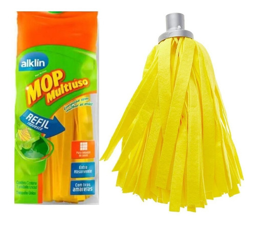 Refil Esfregão Mope Limpeza Pesada Leve Vassoura Passa Pano Cor Amarelo