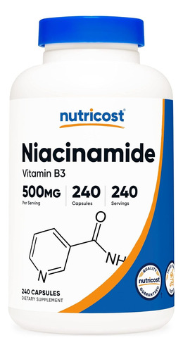 Niacina Niacinamide Vitamina B3 500mg 240 Capsulas De Eeuu