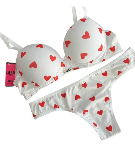 Lara Conjunto De Microfibra Estampado Corazones 4400