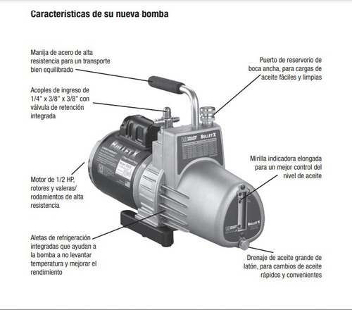 Bomba De Vacío Bullet X 93600 1/2hp Yellow Jacket 7 Cfm 115v