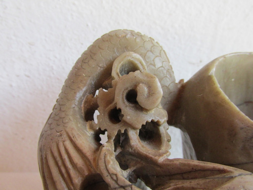 Antigua Figura Oriental Piedra Jabon A Mano Deco Vitrina #l
