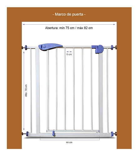 Imagen 2 de 8 de Puerta De Seguridad Niños Bebe Metalica Extensible Escalera*