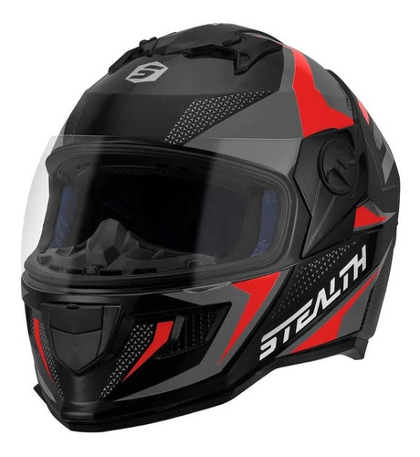 Capacete Pro Tork Stealth Concept Moto Motoboy Motociclista Cor Cinza e Vermelho Tamanho 60