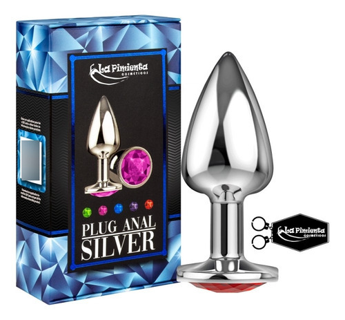 Plug Anal Silver Toy Jóia Formato Cone La Pimienta Atóxico