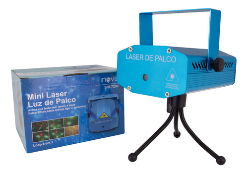 Mini Projetor Holográfico Inova Laser Com 6 Efeitos 3d- Azul