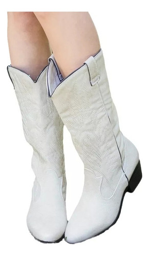 Botas Vaquero Occidentales Mujer Estilo Étnico Rural Bordado