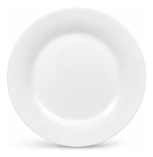 Jogo 6 Pratos Vidro Raso Opaline Temperado 25cm Micro-ondas